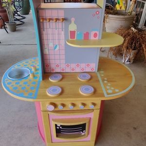 Wooden kids play kitchen